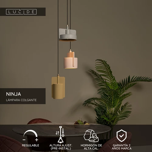 Lucide NINJA - Lámpara colgante - 3xE27 - Multicolor - USP